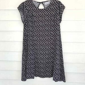 Urban Outfitters Black & White Ditsy Daisy Floral Pocketed Empire Waist Dress S